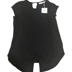 Sigrid Olsen Women's Black Cap Sleeve Blouse Size S Casual Top